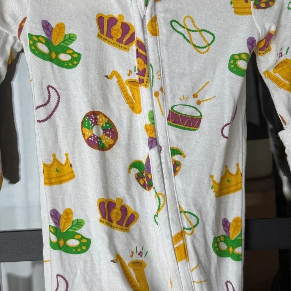 Angel dear mardi gras footies zippy newborn louisiana bamboo unisex baby nola